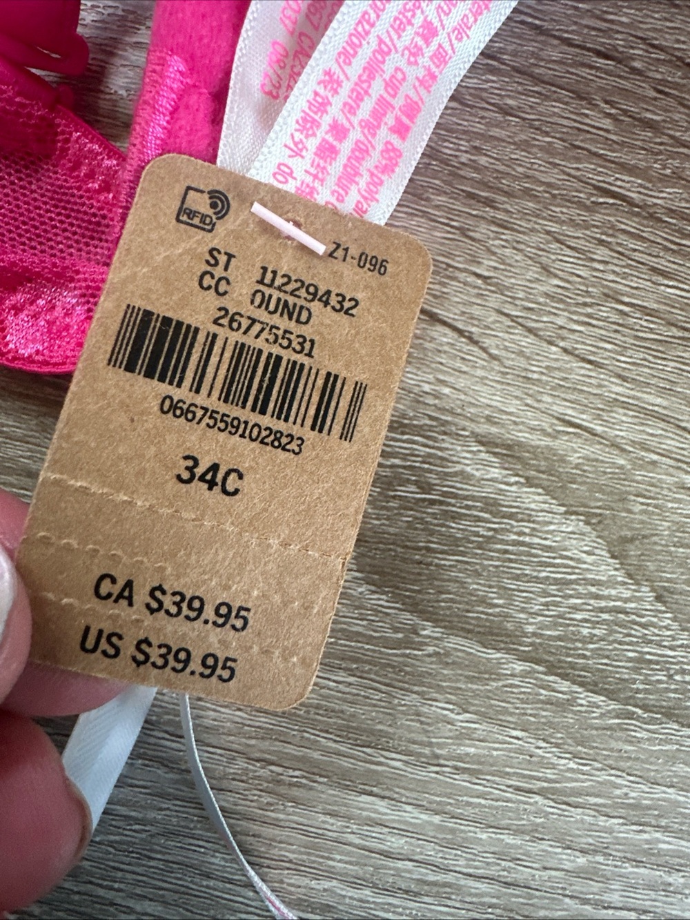 Nwt Pink By Victoria’s Secret Hot Pink Polkadot Bra, Size 34C Push-Up - Picture 7 of 9